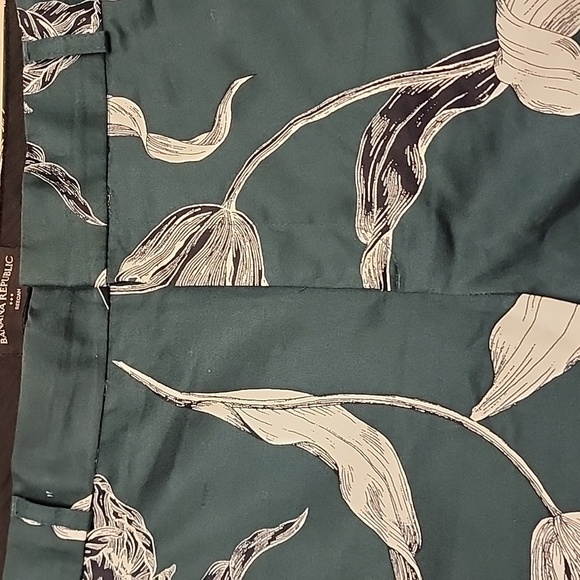 Banana Republic Reegan Floral Print Pants in Green and White sz 14 - Picture 2 of 9
